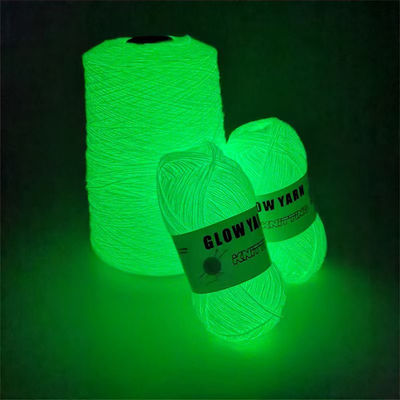 150D 2mm Glow Dark Yarn Glow Green In The Dark Knitting Wool (Glória em Lata de tricô escura)